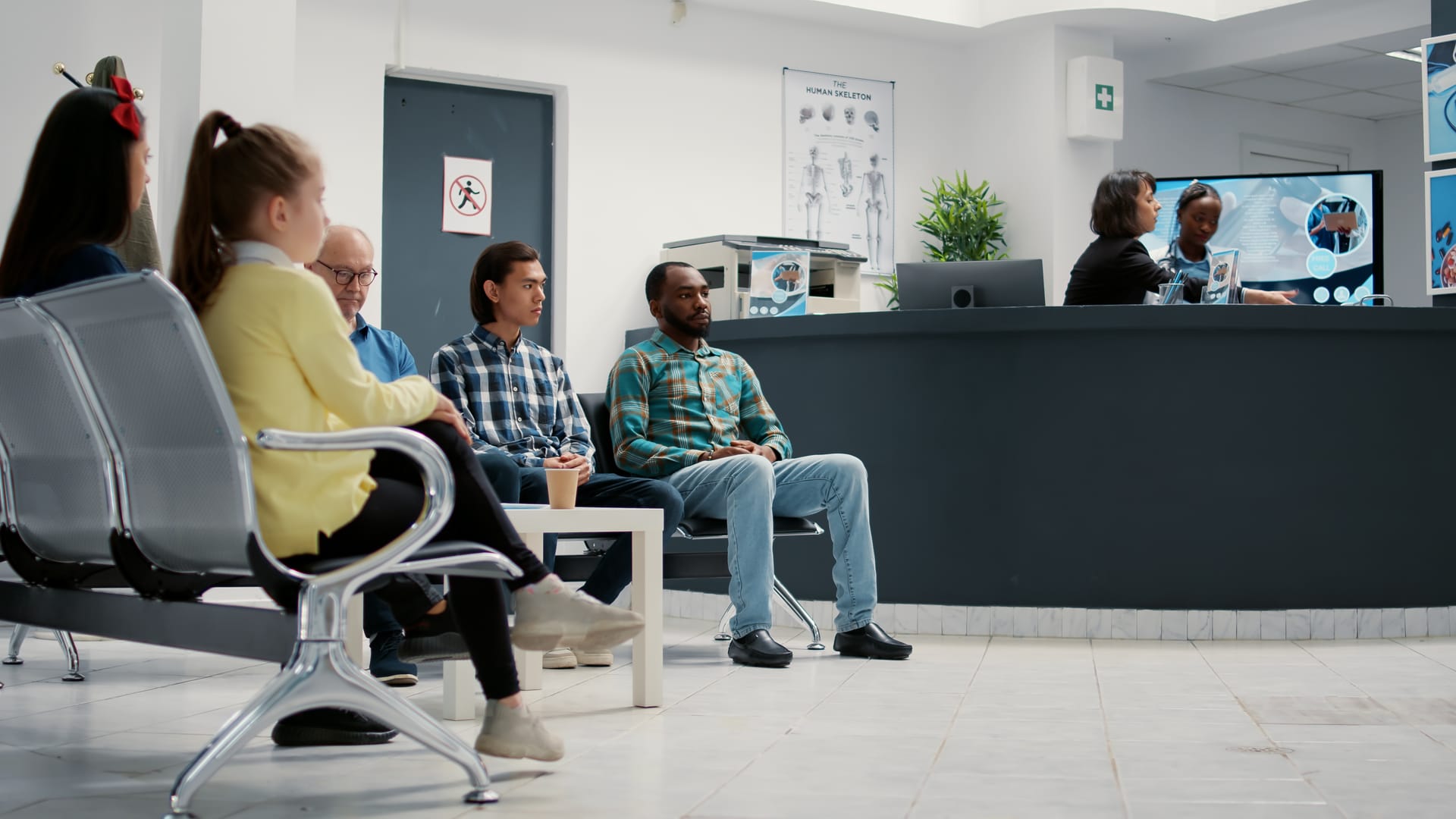 A bright, comfortable waiting area at a healthcare clinic